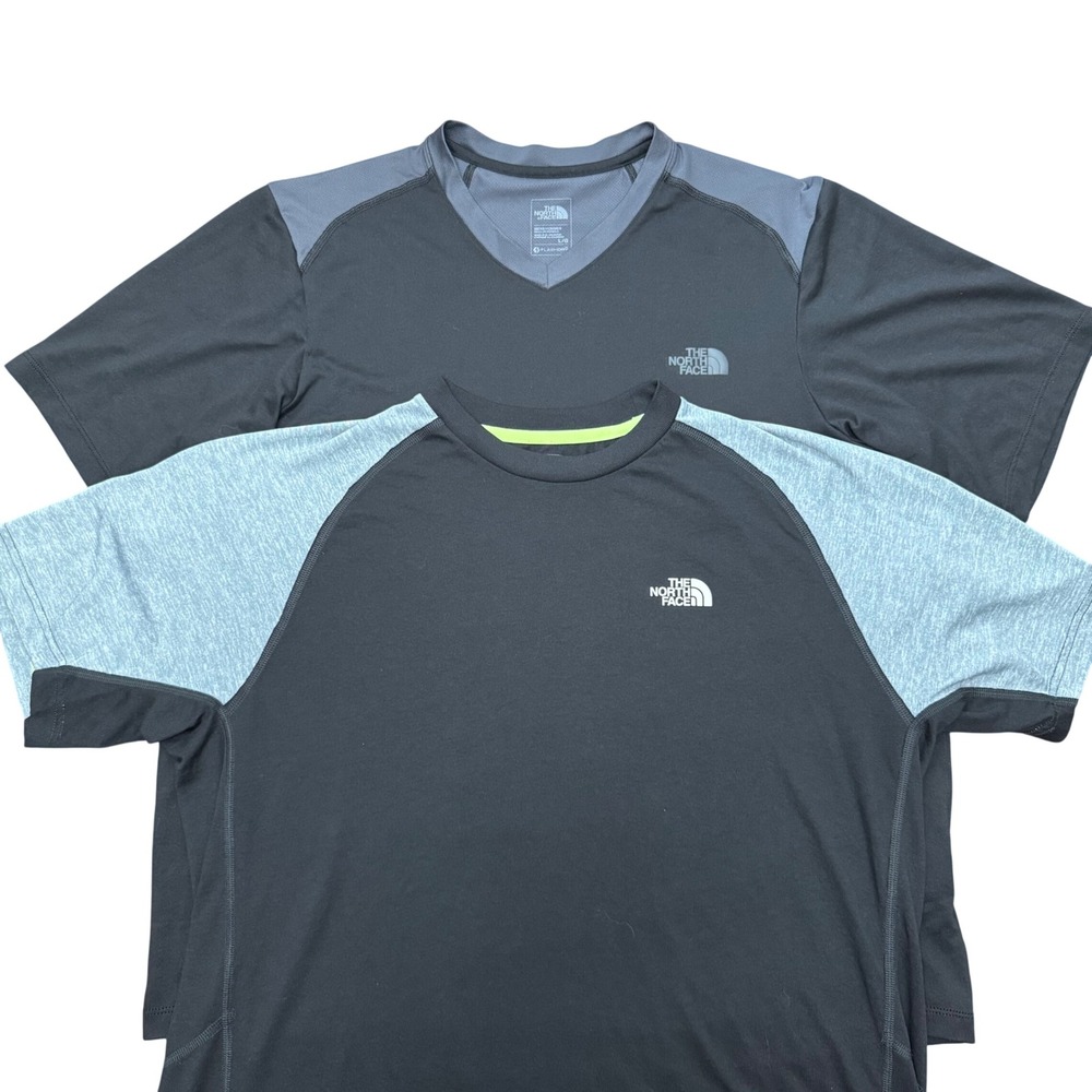 The‎ North Face T-Shirt Bundle Mens Large Black Grey FlashDry Performance 2 Pack